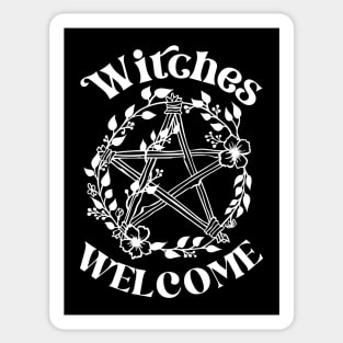 Witches Welcome Halloween Pentagram Design Sticker